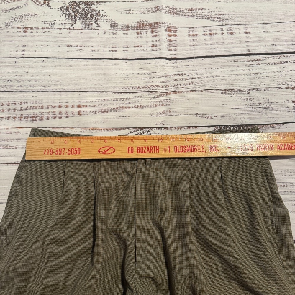 VTG Tommy Hilfiger Dress Pants Brown Green‎ Cuffed Men's Size 36x34 (Fits 34x30) - Picture 9 of 16